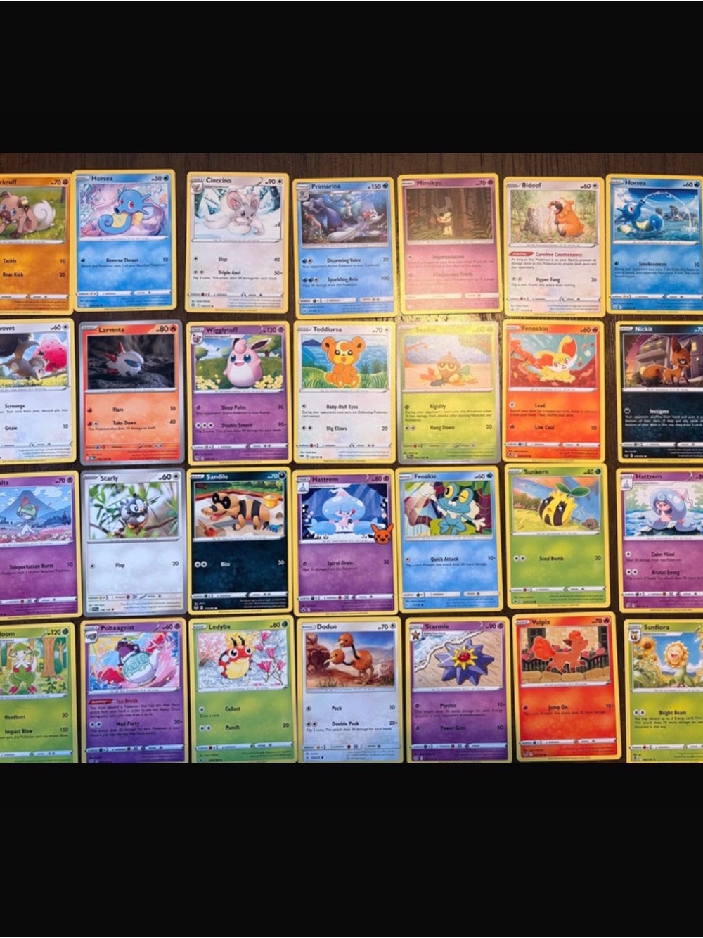 Cutsie Mixed Pokémon TCG Common & Uncommon Card Lot - Colorful Assortment